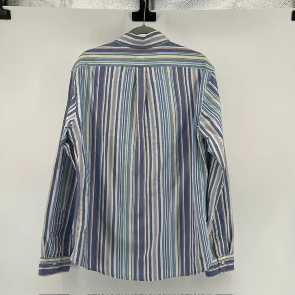 Polo Ralph Lauren Classic Fit Button Down Oxford Shirt Mens L Striped Preppy Y2K
